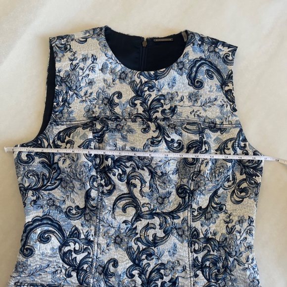 Elie Tahari Tweed Sleeveless Cocktail Metallic Brocade Jacquard Jaelyn Dress - Picture 16 of 16